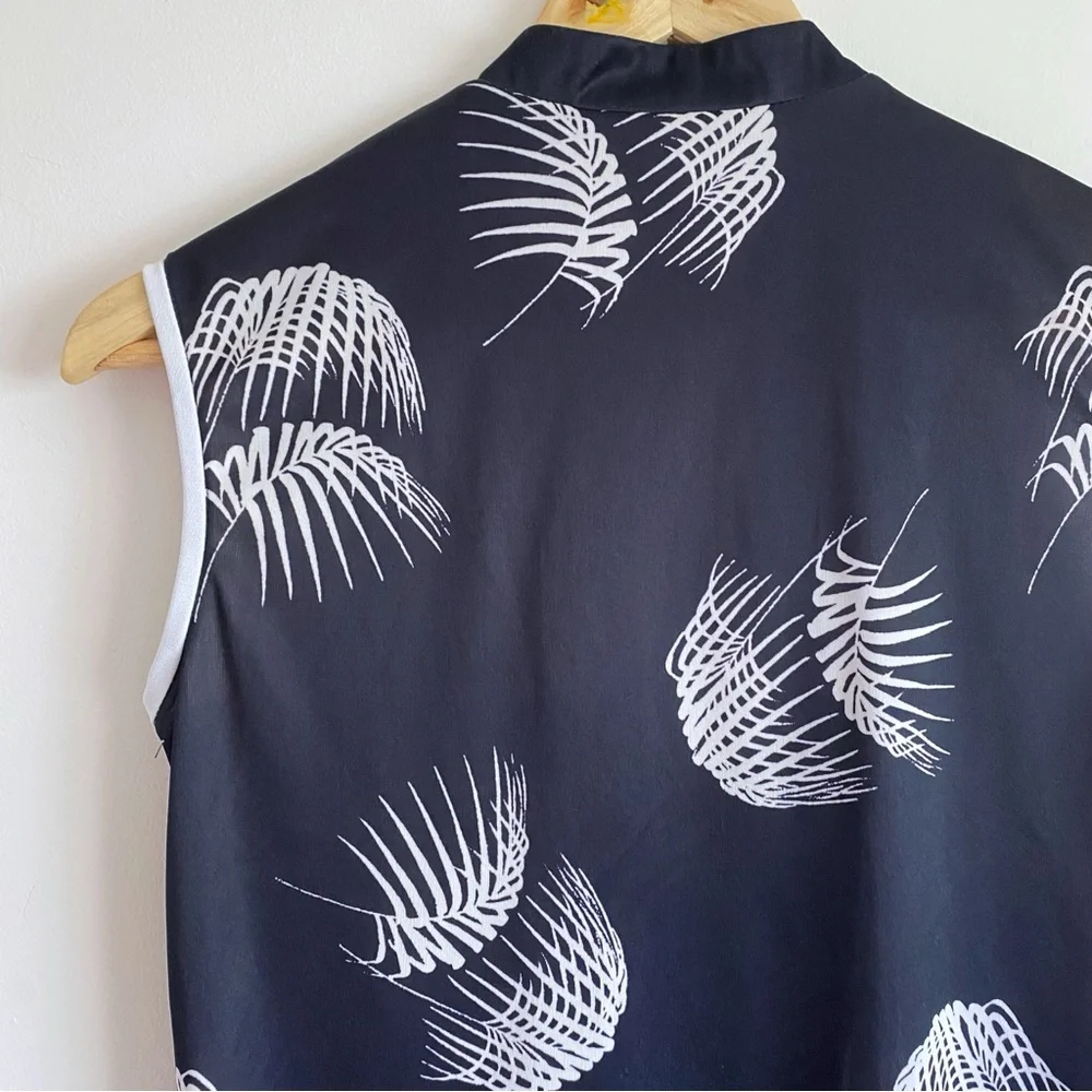 Vintage Pleskin Black White Leaf Print Dress - Picture 12 of 17